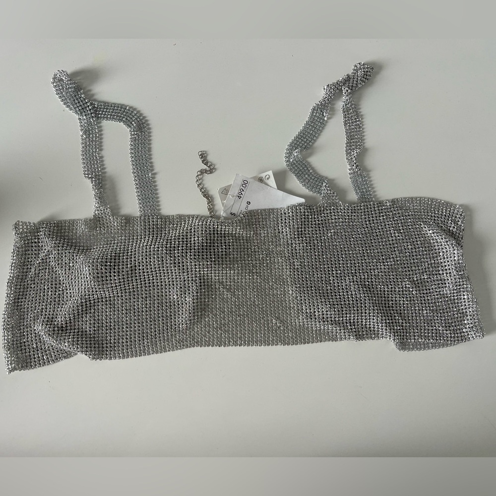 NEW WITH TAGS RHINESTONES CROP TOP/BRA